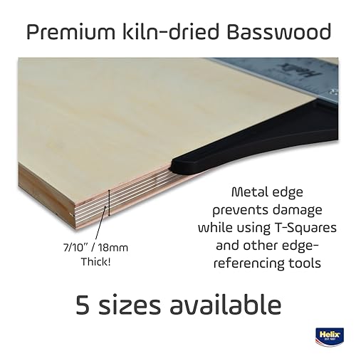 Helix - Wooden Drawing Board - Metal Edge - 18 x 24 inch | Lightweight for Sketching Outdoors - Ensures Level Surface - Prevents Warping - Durable Design for Artists and Students - size: 18” x 24”, style: Metal Edge