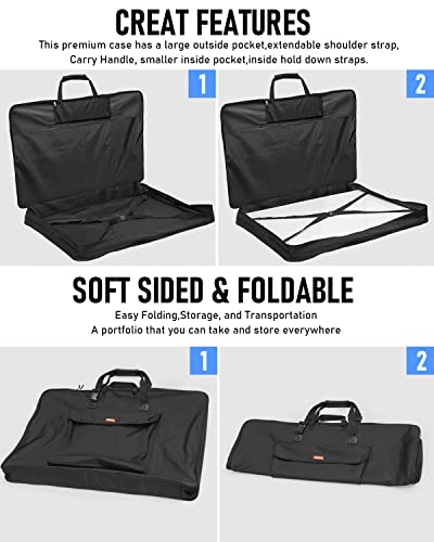 Nicpro Art Portfolio Bag 20 x 26 in, Nylon Artist Carrying Bag Waterproof - size: 20 x 26 inches