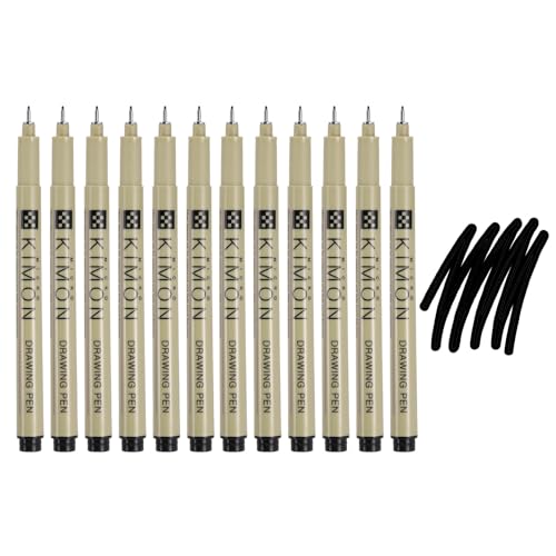 PATIKIL Fineliner Pens, 0.5mm Fine Points Drawing Pen Waterproof Inking Markers Liner Artist Watercolor Supplies Drawing Kit for Adult Sketching Journaling, Pack of 12 - style: 0.5mm Fine Points