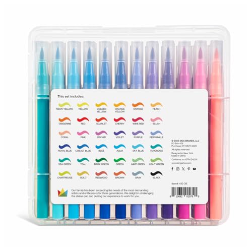 KINGART Watercolor Brush Markers, 36 Piece, Multicolor, 410-36 - style: Set of 36