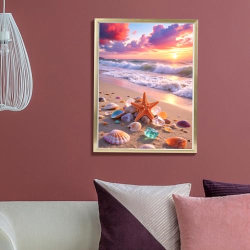 Muzagroo Paint by Numbers Oil Painting Kits for Adults DIY Beach Oil Painting for Beginners Hand Crafts Kits with Brushes and Acrylic Paints 16x20 inches (Beach) - color: Beach