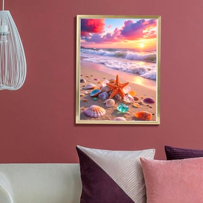 Muzagroo Paint by Numbers Oil Painting Kits for Adults DIY Beach Oil Painting for Beginners Hand Crafts Kits with Brushes and Acrylic Paints 16x20 inches (Beach) - color: Beach