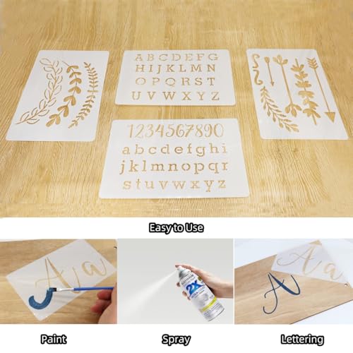 45Pcs Reusable Cursive Letter and Number Stencils for Painting - style: Cursive Letter
