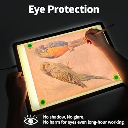 TSOCOS A3 Diamond Art Light Board with Carry Bag, High-Brightness Light Pad with Side Physical Buttons & 6 Levels of Brightness, 3 Colors Magnetic Light Box for Tracing, Diamond Painting - style: A3 with Bag (Non-rechargeable)
