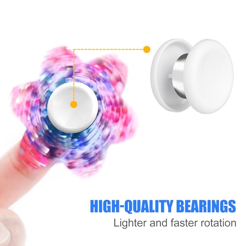 NiArt Fidget Spinner Bearings with Caps 24 Pack, Chrome Steel DIY Set - size: ONLY 24 WHITE Cap Bearings
