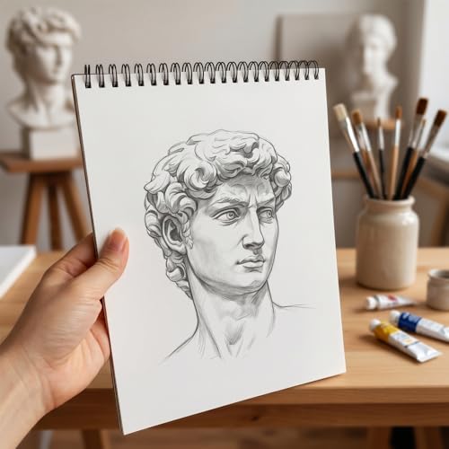 ZAYOIZY Blank Spiral Sketchbook Hardbound Drawing Notebook Hard Cover Sketching Pad