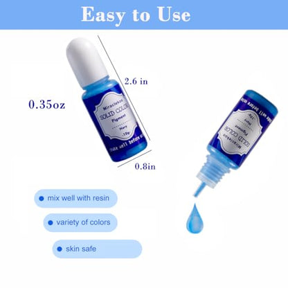 18 Colors Epoxy Resin Pigment Opaque Liquid UV Resin Dye Colorant, 0.35oz Each