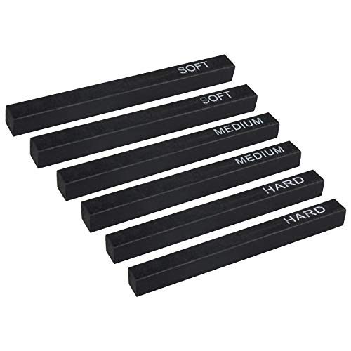 MyLifeUNIT Compressed Charcoal Sticks (2 Soft, 2 Medium and 2 Hard), Square Compressed Graphite Drawing Pencils for Artists (2H, HB, 2B, 4B, 6B and 8B)