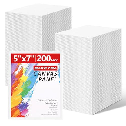 200 Pcs 5x7 Inch Small Canvas Boards for Painting 100% Cotton White - size: 5"x7"- 200pcs