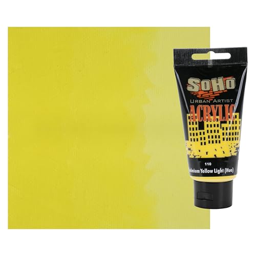Soho Urban Artist Heavy Body Acrylic Paint - 75 ml Tube - Cadmium Yellow Light Hue - Thick, Rich Color, Excellent Coverage, Professional Quality - Artists Acrylic Paint - color: Cadmium Yellow Light Hue, size: 2.54 Fl Oz (Pack of 1)
