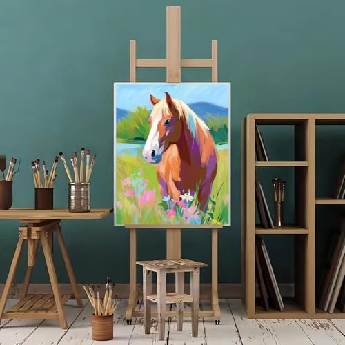 Natuyalo Horse Paint by Numbers Kit for Adults Beginner, Animals Adult Paint by Number Kits on Canvas Without Frame, DIY Acrylic Painting by Numbers for Home Wall Decor Gift 16x20 inch - color: Color-07