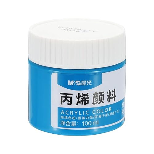 PATIKIL M&G Acrylic Paint, 3.38 Fl Oz(100ml) Matte Finish Rich Pigments Waterproof Art Painting Supplies for Fabric Canvas Wood Leather Stone Cloth, Lake Blue - color: Lake Blue