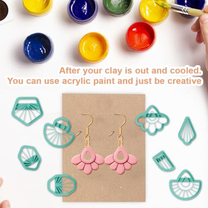 26pcs Tassel Earring Polymer Clay Cutters Set Fringe Clay Tools for Jewelry Making DIY Polymer Clay Cutter - color: Tassel Shape