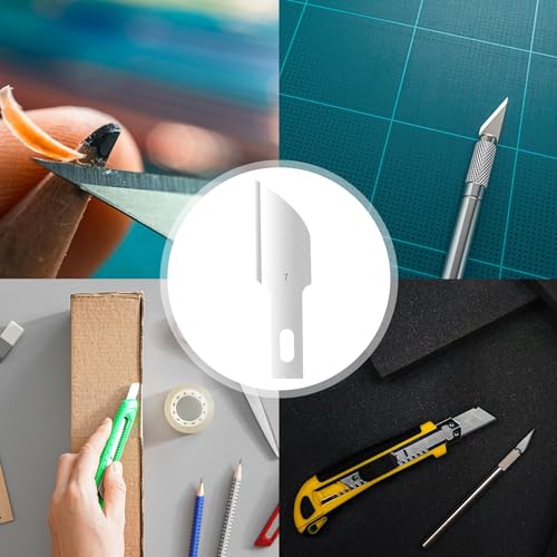 120 Pcs Exacto Knife Blades, #7 High Carbon Steel Hobby Knife Blade Refills Hobby Knife Replacement Blades for Craft, Scrapbooking, Stencil - size: #7