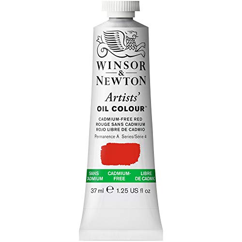 Winsor & Newton Artists' Oil Paint, 37ml Tube, Cadmium-Free Red - color: Cadmium-free Red, style: 1.25-oz Tube