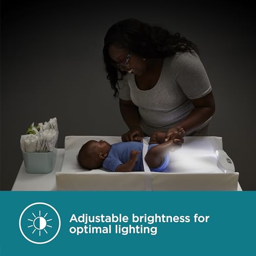 Contours GlowFlex Baby Night Light for Diaper Changes – Dimmable Soft Glow, Touch Control, Auto Shut-Off, Non-Slip Strap – Fits Sealy Baby & Select Changing Pads, Check Compatibility - style: Light ONLY