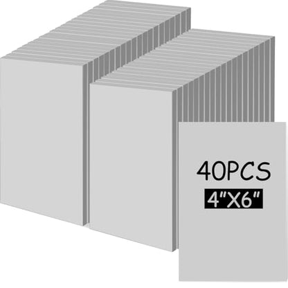 Frienda 40 Pcs 4"x6" Rubber Carving Blocks Linoleum Block Stamp Making Kit Soft Rubber Carved Brick for Stamp Maker Printmaking Supplies Craft Project(Gray) - color: Gray