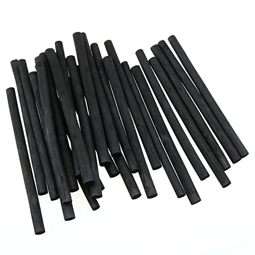 E-outstanding Charcoal Sticks 25PCS 7-9mm Dia Black Vine Willow Sketch Charcoal Pencils for Drawing, Sketching and Fine Art,Compressed Charcoal