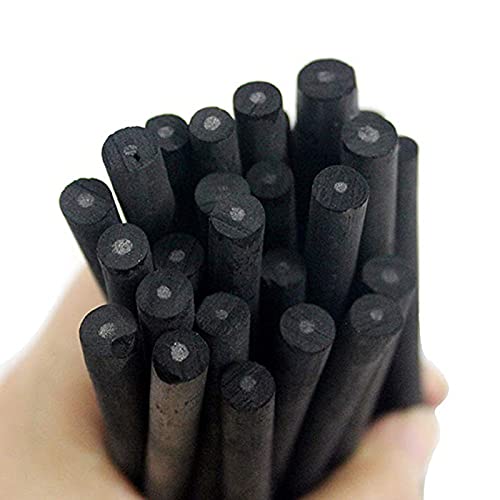 50 Pcs Willow Charcoal, Soft, Black Charcoal Sticks for Drawing, Sketching, and Fine Art, Willow Sketch Charcoal Pencils for Drawing -2 Box 3-5mm 5-8mm