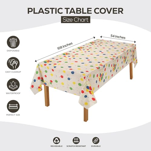 Utopia Kitchen Plastic Table Cloth Disposable [Birthday Check, 12 Pack] | 54x108 Inch Rectangle Tablecloth Waterproof Stain Resistant Party Table Cover - color: Birthday, size: 54X108 Inch - 12PC