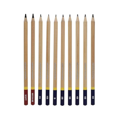 PRO ART 3077 10-Piece Dry Media Pencil Set,Black - style: Dry Media Pencils 10 Piece Set