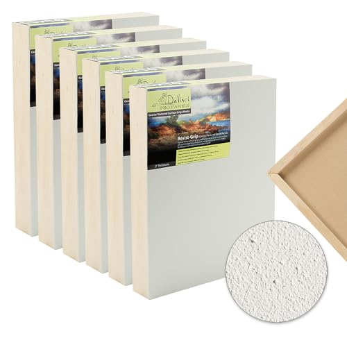 Da Vinci Pro Resist-Grip Coarse Textured Gesso Board, 3x9-6 Pack, 2" Depth Art Boards for Painting, White Acrylic Polymer with Quartz Sand, Warp-Resistant Cradled and Sealed MDF Panel - size: 3x9" - 6 Pack