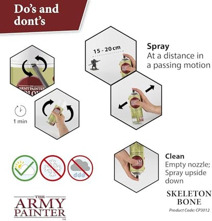 The Army Painter, Colour Primer Skeleton Bone, 400 ml acrylic spray | Spray Paint Basecoat for Miniature Model Undercoat Priming, Plastic Wargames, DnD & Warhammer - color: Skeleton Bone