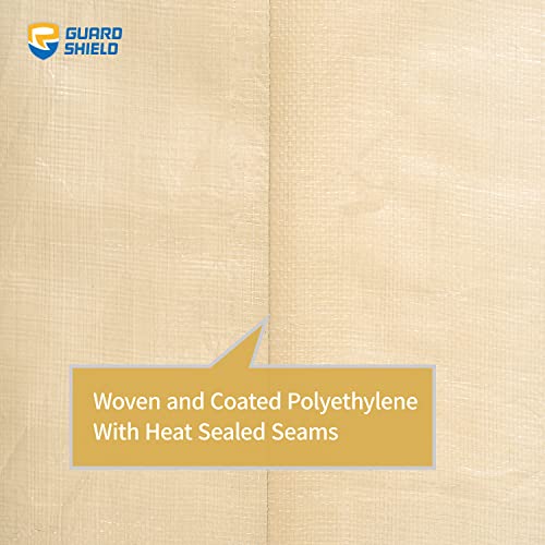 GUARD SHIELD Beige Tarp Heavy Duty Waterproof 20x30 Feet Outdoor Poly Tarps Cover Thick UV Resistant Canopy Tarpaulin with Grommets 10mil - color: Beige/Khaki, size: 20x30
