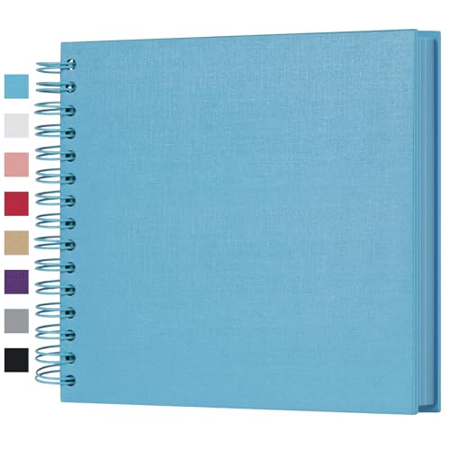 potricher 8 x 8 Inch DIY Scrapbook Album 80 Pages with Kraft Paper, Blue - color: Blue, size: 8 Inch 80 Pages