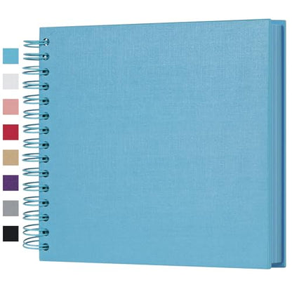 potricher 8 x 8 Inch DIY Scrapbook Album 80 Pages with Kraft Paper, Blue - color: Blue, size: 8 Inch 80 Pages