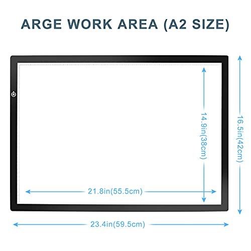 LitEnergy A2 LED Copy Board Light Tracing Box, Ultra-Thin Adjustable Artcraft LED Trace Light Pad for Tattoo Drawing, Streaming, Sketching, Animation, Stenciling - color: BLACK, size: 16.5" x 23.4"
