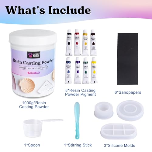 LET'S RESIN Resin Casting Powders Starter Kit,1000g Fast Cured Resin Powder - size: 1000g