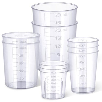 Gartful Epoxy Measuring Cups Kit - 10 Pack, 30/50/100/200ml Mixing Cups for Epoxy Resin Crafts, Liquid Measuring, Resin Mixing, Paint Pouring, Slime Making - size: 30/50/100/200ml