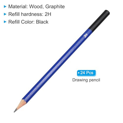 PATIKIL 2H Drawing Pencils for Sketching, 24PCS Sketch Pencils for Drawing Art Pencils Graphite Wood Pre-sharpened for Drawing Sketching Artists, 2H Pencils - style: 2H