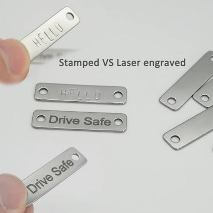 StayMax Metal Engraving Blanks Stamping Blanks 304 Stainless Steel Rectangle Blank Tags with 2 Holes 25 PCS 4cm*1cm