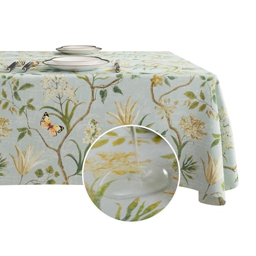 Rectangle Table Cloth,100% Waterproof Tablecloth Oil Proof Spill Proof Vinyl Table Cloth, Wipe Clean Plastic Table Cover for Dining, Camping, Indoor and Outdoor 52" x 70",Leaves - color: Leaves, size: 52" x 70" (Rectangular)