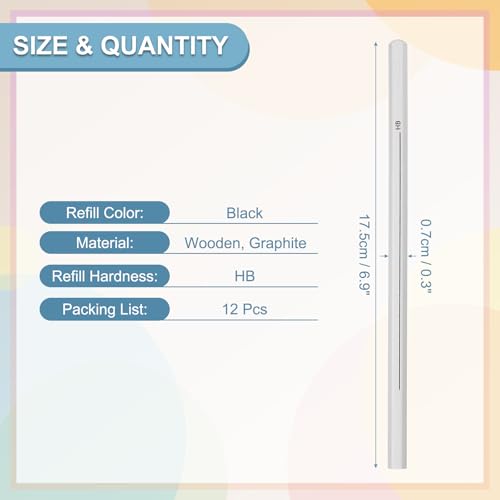 PATIKIL HB Graphite Pencils for Drawing, 12Pcs Sketching Pencils Wood Supplies Set Break-Resistant Lead with Built-in Sharpening Area for Painting Sketching Artist Design - style: HB