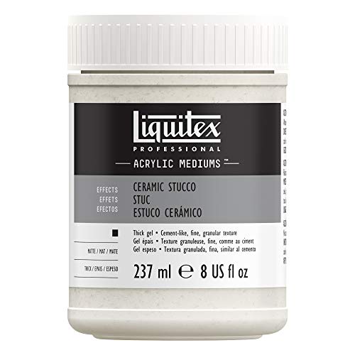 Liquitex Professional Effects Medium, 237ml (8-oz), Ceramic Stucco | 100% Acrylic Polymer Gel, Dries to Light Gray Matte Stucco Finish, Gives Opaque/Semi-Opaque Appearance, Highly Flexible - color: Ceramic Stucco, size: 8 Fl Oz (Pack of 1), style: 8-oz