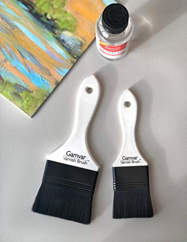 Gamblin Gamvar Varnish Brush 75mm - Professional Paint Brush for Acrylic Varnish Oil Gesso Polyurethane and More! Vegan-Friendly Synthetic Bristles Ideal for Varnishing Interior and Exterior Projects