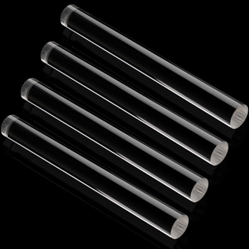 Clabby 4 Pieces Acrylic Clay Roller Plastic Clear Round Tube Roller Pin Polymer Clay Tools for DIY Handmade Crafts Handmade Art Supplies (7.68 x 0.79 Inch) - size: 7.68 x 0.79 Inch