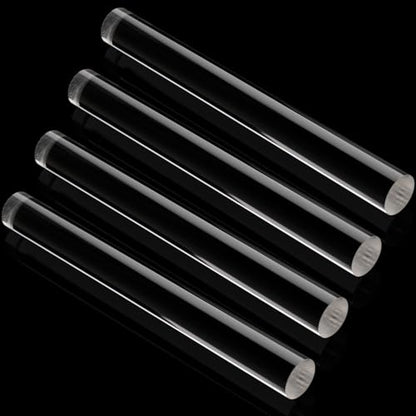 Clabby 4 Pieces Acrylic Clay Roller Plastic Clear Round Tube Roller Pin Polymer Clay Tools for DIY Handmade Crafts Handmade Art Supplies (7.68 x 0.79 Inch) - size: 7.68 x 0.79 Inch