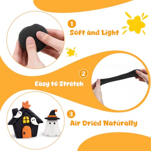 WinnerWhy 144 Pcs Total 76oz Air Dry Clay Soft Non-Toxic Molding Clay for DIY Arts Craft Sculpting Molding Projects Rewards Supplies (Black) - color: Black