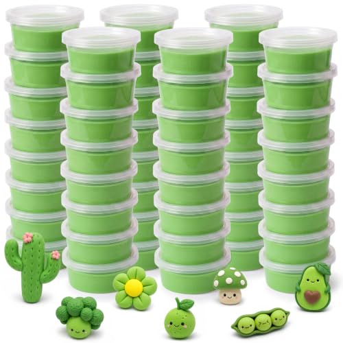 VioraWhite 48 Pcs Air Dry Clay Bulk 1.6lb Modeling Clay Kit,Light Green - color: Light Green