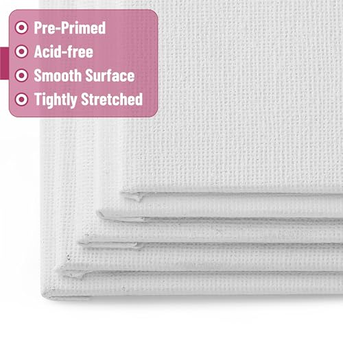 Mr. Pen- Canvas Panels, 5 Pack, 4x4, 5x7, 8x10, 9x12, 11x14 Inches | Triple Primed for Oil & Acrylic Paints, Canvas Boards for Painting, Painting, Blank Canvas for Painting, 3mm Thickness - size: 4x4, 5x7, 8x10, 9x12, 11x14 Inches