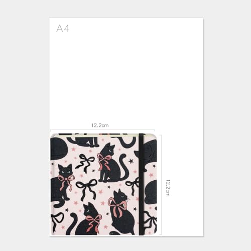 5x5" Sketchbook,Pocket Hardcover Notebooks,Sketch Books for Drawing Writing | 80gsm Blank Pages,96Sheet/192Pages,Cloth Cover,Portable Small Size for Sketching,Diary Memo Planner.Black Cat - color: Cloth-Black Cat