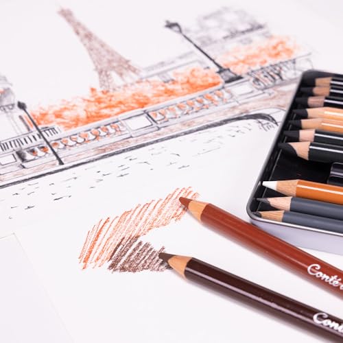Conté à Paris The Sketch Set with Assorted Sketching Pencils | Essential Assortment For Sketching, Shading And Illustration, Versatile Tools For Developing Artistic Skills - style: Professional