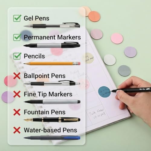 Mr. Pen- Round Transparent Sticky Notes, 1.1” Diameter, 14 Pads, 560 Sheets - color: Pastel, size: 560 pcs