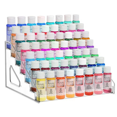 7 Layer Acrylic Paint Organizer Clear Craft Organizer Rack Model Display Shelf Compatible with Citadel Paints, Others