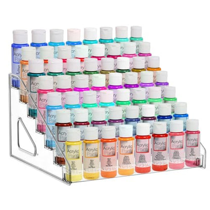 7 Layer Acrylic Paint Organizer Clear Craft Organizer Rack Model Display Shelf Compatible with Citadel Paints, Others