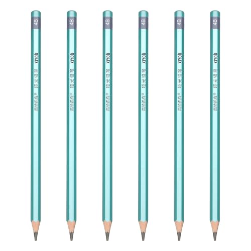 PATIKIL 4B Drawing Pencils for Sketching, Set of 6 Hexagonal Graphite Sketch Pencils Professional Sketching Art Supplies for Drawing Shading Writing Art Artists Beginners, Black - style: 4B